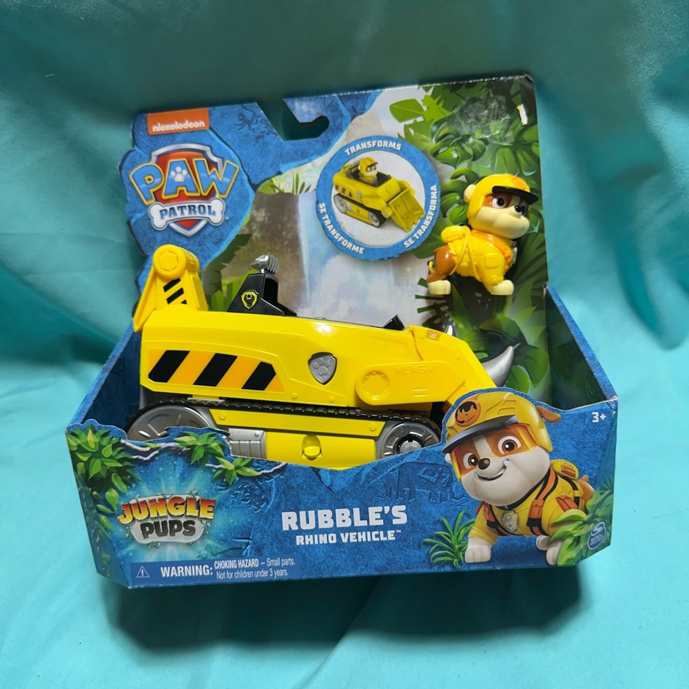 Paw Patrol Jungle Pups Rubble’s Rhino Vehicle - Construction Vehicle